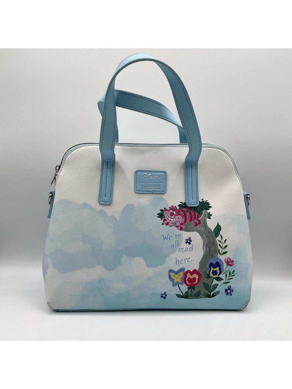 Loungefly Disney Alice In Wonderland Watercolor Satchel Purse We're All Mad Here